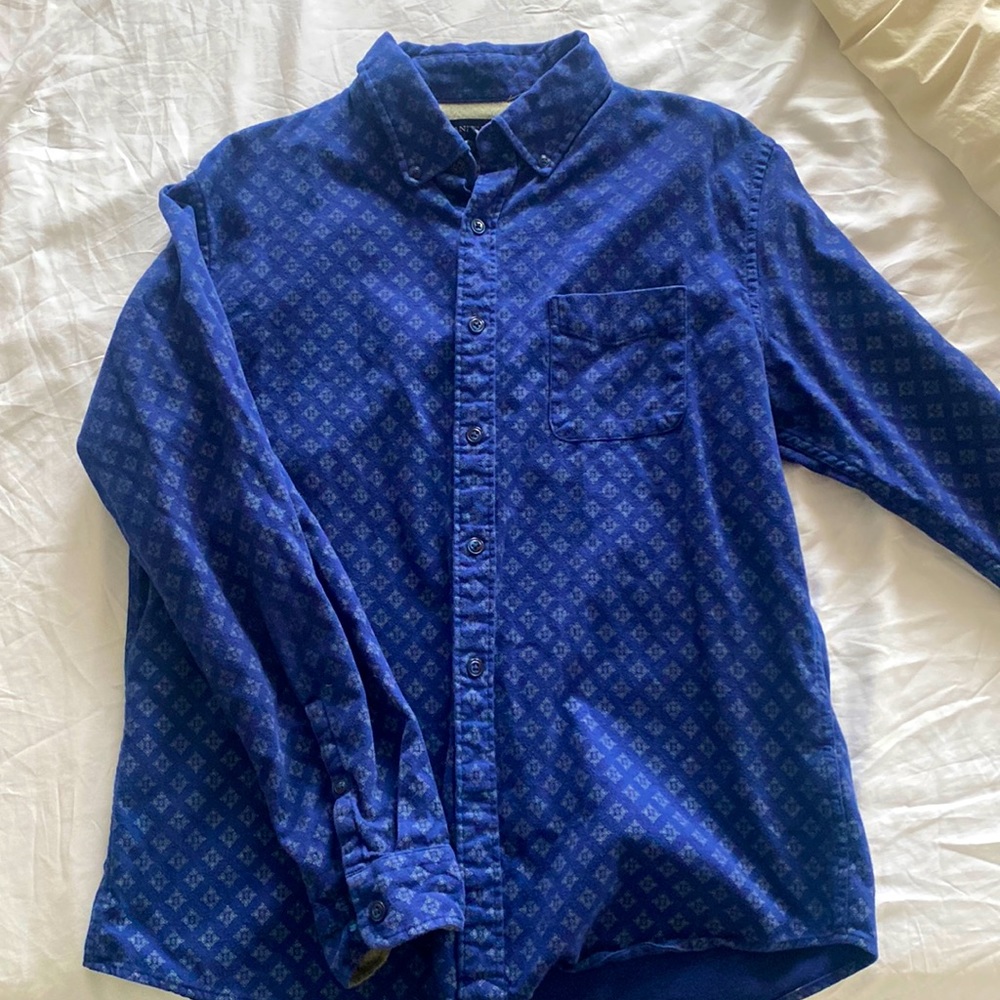 Lands End Long Sleeve flannel, slim fit Large